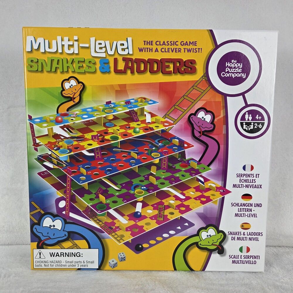 Multi-Level 3D Snakes And Ladders Board Game Happy Puzzle Company 2021 Complete